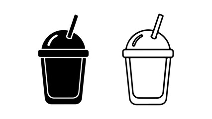 Drink with straw with transparent background