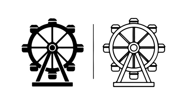Ferris wheel icon with transparent background