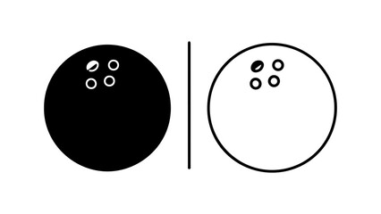 Bowling balls outline and solid with transparent background