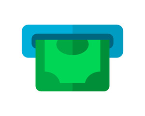 Fototapeta premium ATM banknote business icon flat vector design