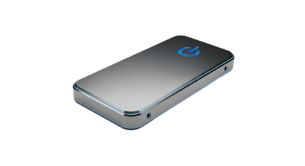 3d icon of sleek external hard drive isolated on transparent background, a portable storage solution for data backup