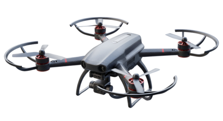 3d icon of drone isolated on transparent background, showcasing its design and features for aerial photography and videography