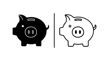 Piggy bank icon with transparent background