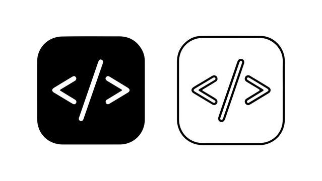 Coding brackets icon with transparent background