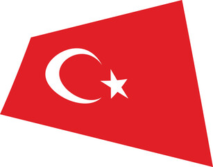 A stylized illustration of the Turkish flag, showcasing the iconic crescent moon and star on a vibrant red background.