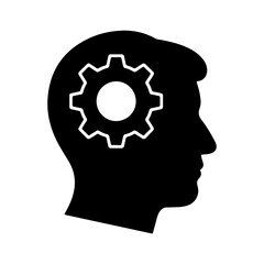 Thinking head icon with transparent background