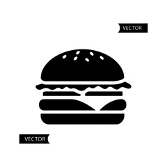 Black hamburger with transparent background