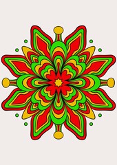 Ornamental Rounded Mandala Pattern Illustration