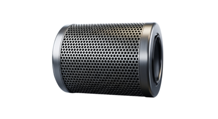 3d icon of black wireless speaker isolated on transparent background, providing high quality audio for music and podcasts