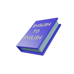 3D Rendering Illustration of a Colorful English Dictionary Book for Education