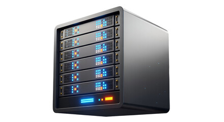 3d icon of network attached storage device isolated on transparent background, designed for data storage and accessibility