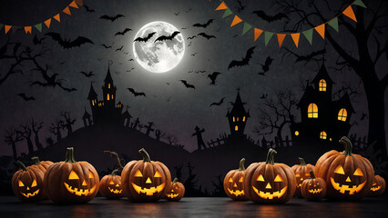 Pumpkin carving glowing image