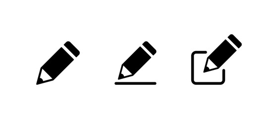 Edit pencil icon set. Writing and drawing symbol in flat design