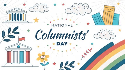 Colorful Illustration Celebrating National Columnists Day