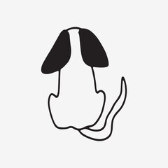 dog sitting cute hand drawing doodle illustration