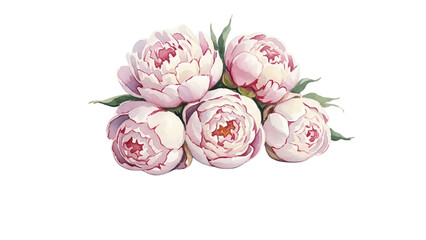 Pink Peonies Flowers Arrangement on Transparent Background Elegant Floral Composition for Decoration