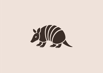 A minimalist armadillo logo symbolizing protection, resilience, and adaptability in clean geometric line art