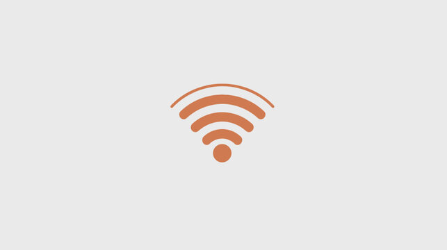 Simple orange signal waves on a light grey background