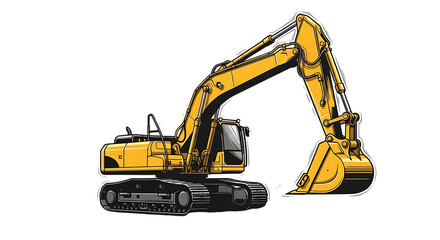 excavator on a white background