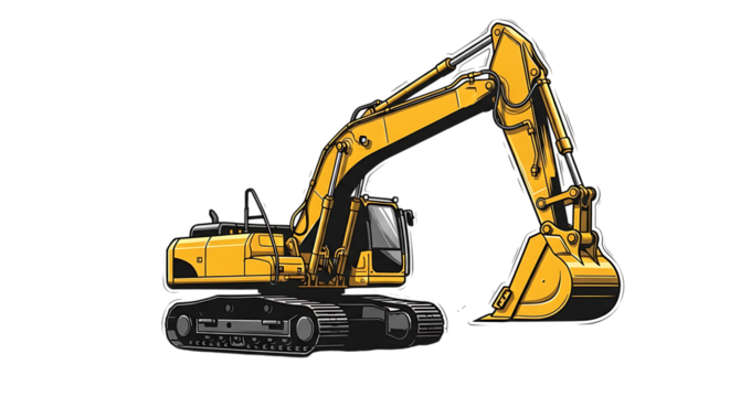 excavator on a white background