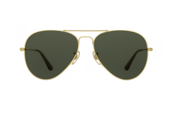 Stylish aviator sunglasses with gold frame and green lenses