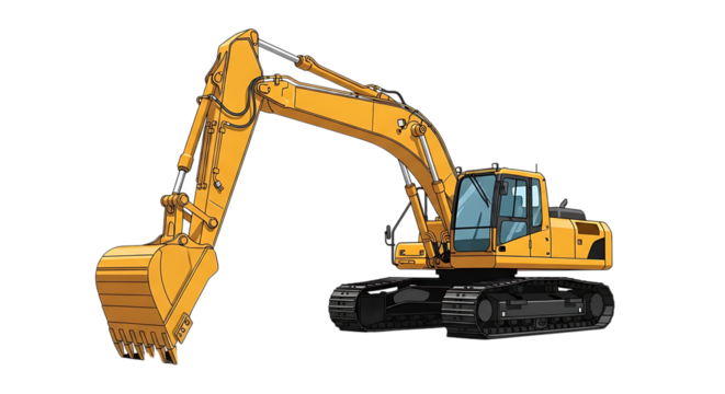 excavator on a white background