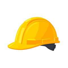 Fototapeta premium Isolated Yellow Hard Hat on White Background Safety First Gear for Construction Workers Engineers Miners Ensuring Workplace Compliance