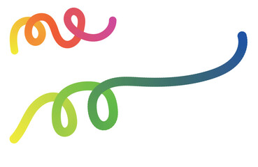 Vibrant rainbow colored spring toy coiled and uncoiled against a white background