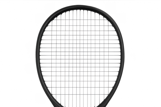 Black tennis racket head isolated on transparent background