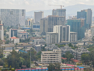 View of the skyscrapers of Addis Abeba on Ethiopia