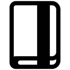 Sketchbook. Outlined stroke vector icon with black-filled details.