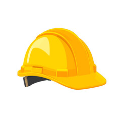 Fototapeta premium Isolated Yellow Hard Hat for Construction Worker Safety Gear in Isometric View with White Background Safety and Protection Equipment