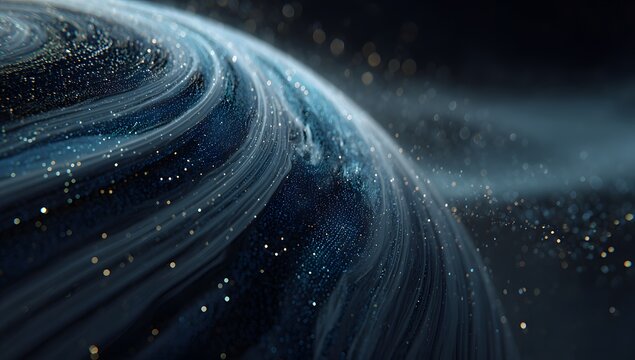 Abstract swirling luminous blue energy trails with tiny sparkling particles forming a cosmic vortex isolated on transparent background - Powered by Adobe