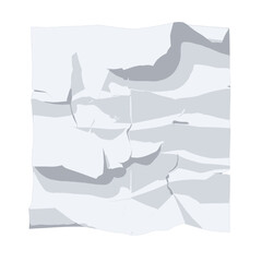 Textured White Paper with Wrinkles and Folds On White Background Illustration, Emphasizing Material Detail, Minimalist Style, Clean Backdrop for Graphic Applications