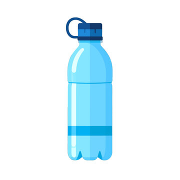 Aqua Blue Plastic Water Bottle with Dark Blue Cap in Isolated White Background Refreshment and Hydration Theme for Adobe Stock Photos