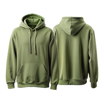 Minimalist and Plain green Hoodie Mockup Set &ndash; Front and Back Views for Logo or Print Design