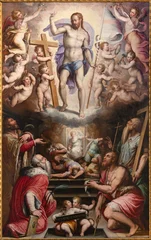 Schilderijen op glas Jezus Christus Florence - The painting of Resurrection of Jesus  in the church Basilica di Santa Maria Novella by Giorgio Vasari (1568).  © Renáta Sedmáková