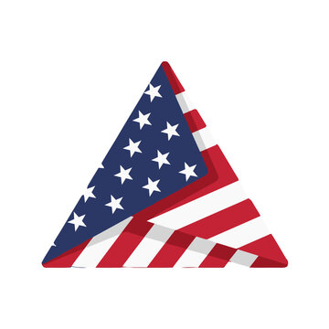 Stylized american flag folded into triangle, isolated on transparent, symbolizing patriotism, freedom, and the united states america