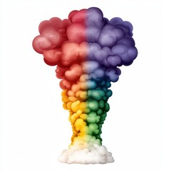 Rainbow Colored Smoke Explosion Pixel Art