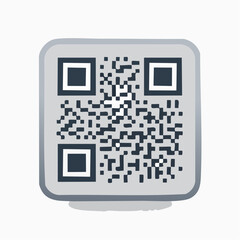 QR code, a symbol of modern information technology, ready to be scanned. A square matrix barcode, a gateway to data and the digital world