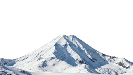Majestic Snow-Covered Mountain Peak Under Clear Blue Sky