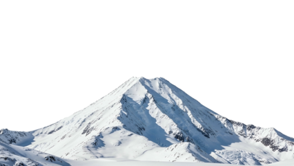 Majestic Snow-Covered Mountain Peak Under Clear Blue Sky