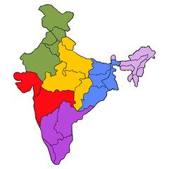India map illustration hand drawn isolated vector