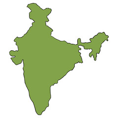 India map illustration hand drawn isolated vector