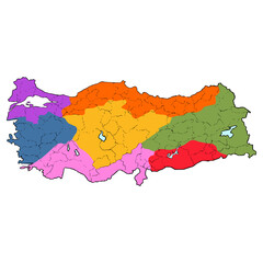 Turkey map illustration hand drawn isolated vector