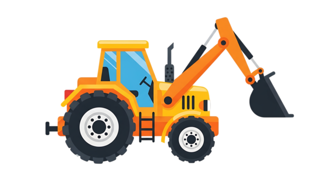 yellow bulldozer isolated on white