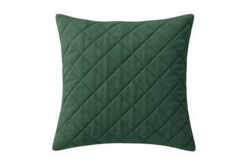 Obraz premium Quilted green decorative pillow cushion on transparent background