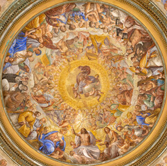 SALERNO, ITALY - OCTOBER 6, 2025: The baroque fresco of “Paradiso Salernitano” -  Glory of Holy...