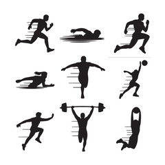 Athletic Silhouettes Dynamic Sports