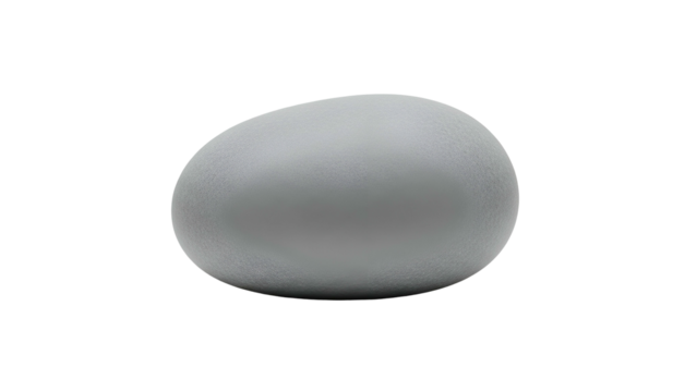 Smooth Gray Egg on Transparent Background Minimalist Modern Style
